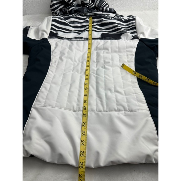 Body Glove Womens Ski Snowboard Jacket White Black Gray Print Hooded Size M - Picture 12 of 12